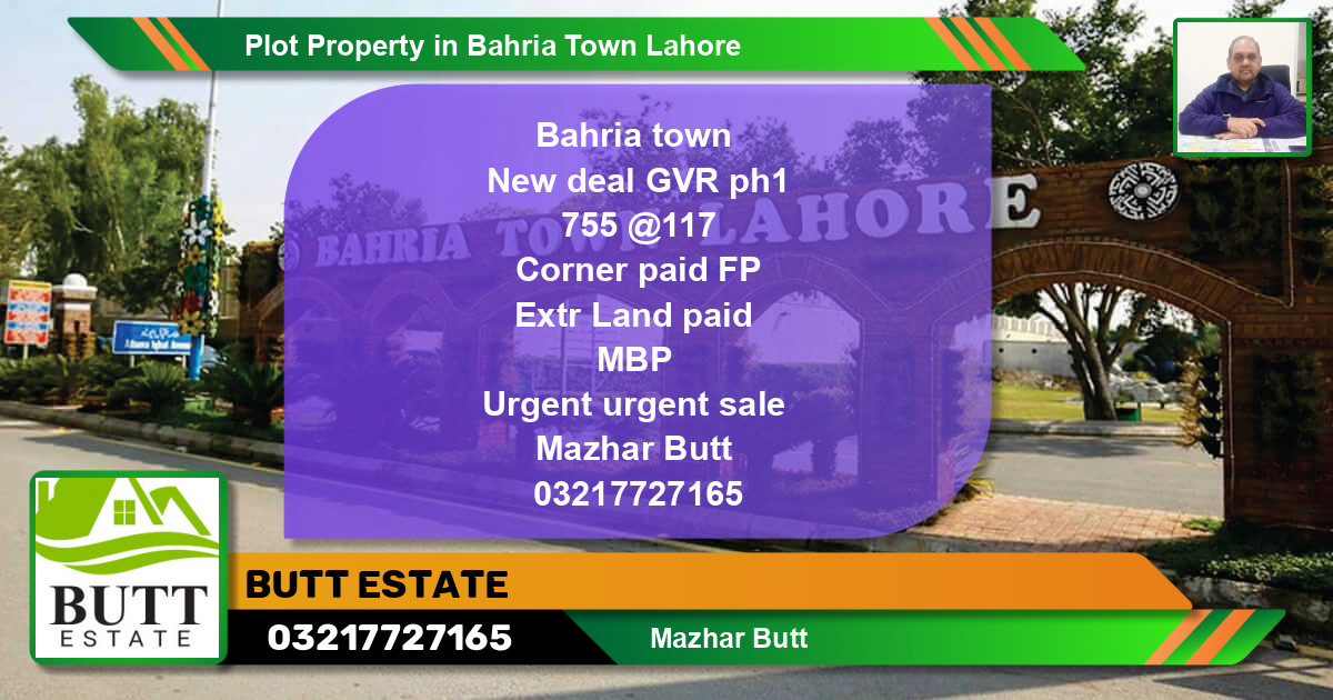 Residential Plot for Sale in Bahria Town, Lahore - (BP-75299)