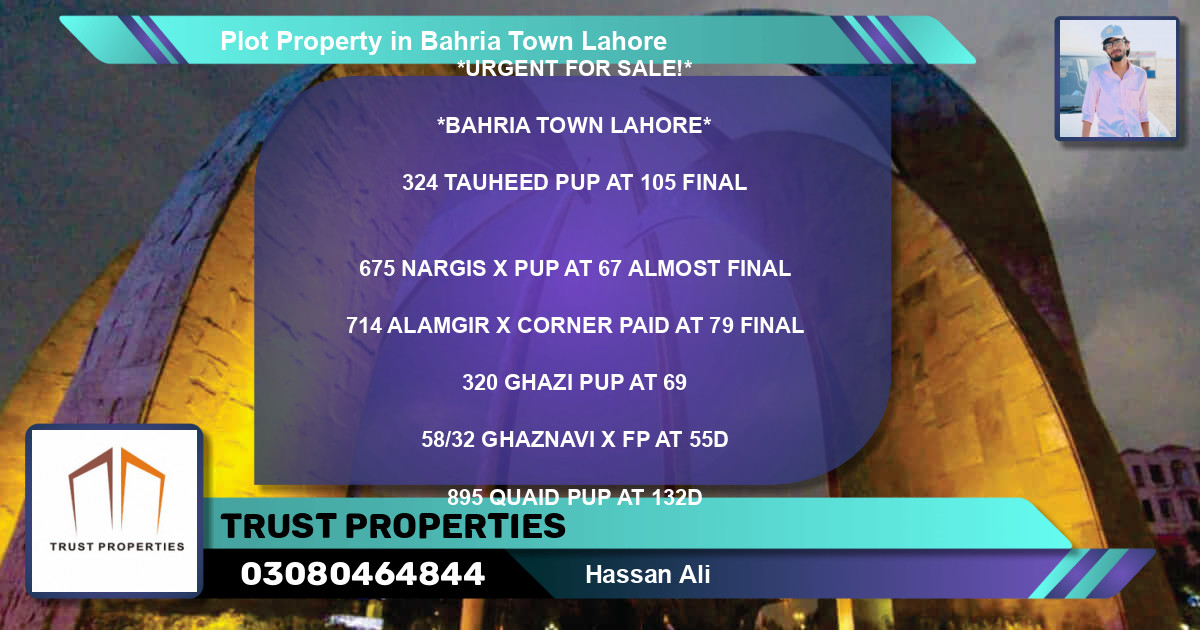 Residential Plot for Sale in Bahria Town, Lahore - (BP-75301)