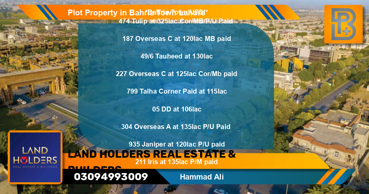 Residential Plot for Sale in Bahria Town, Lahore - (BP-75310)