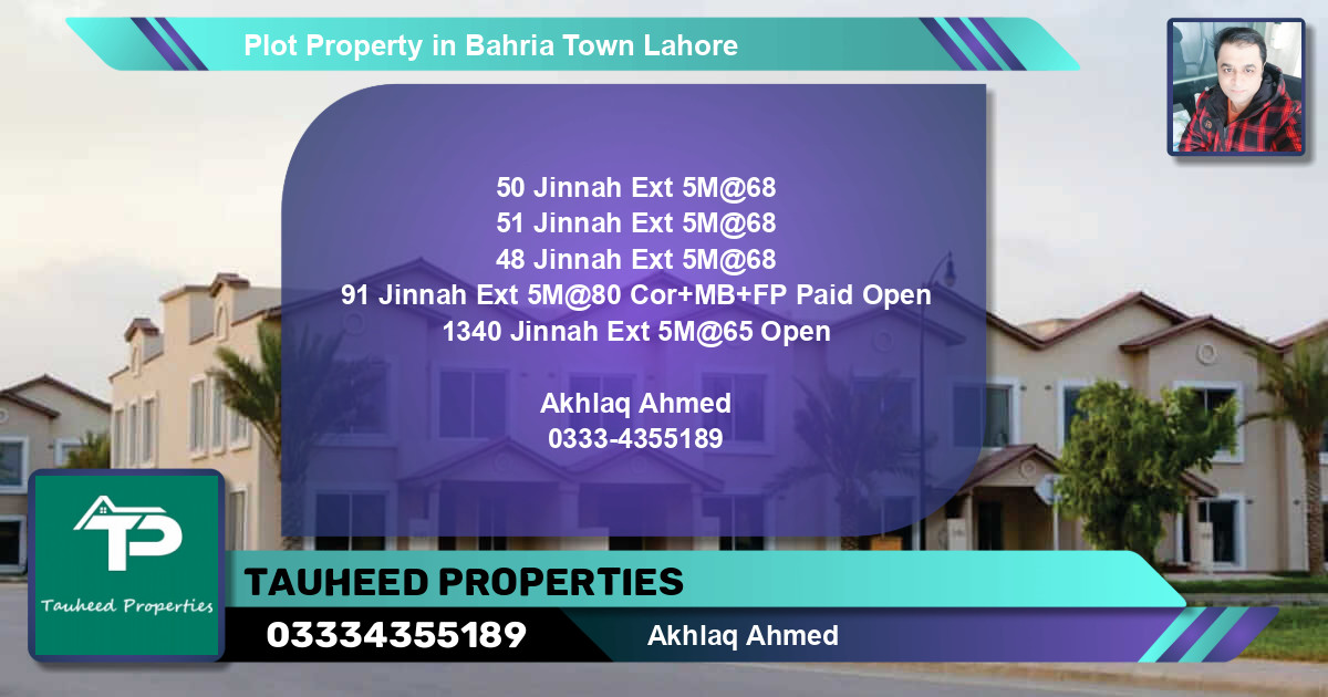 Residential Plot for Sale in Bahria Town, Lahore - (BP-75323)