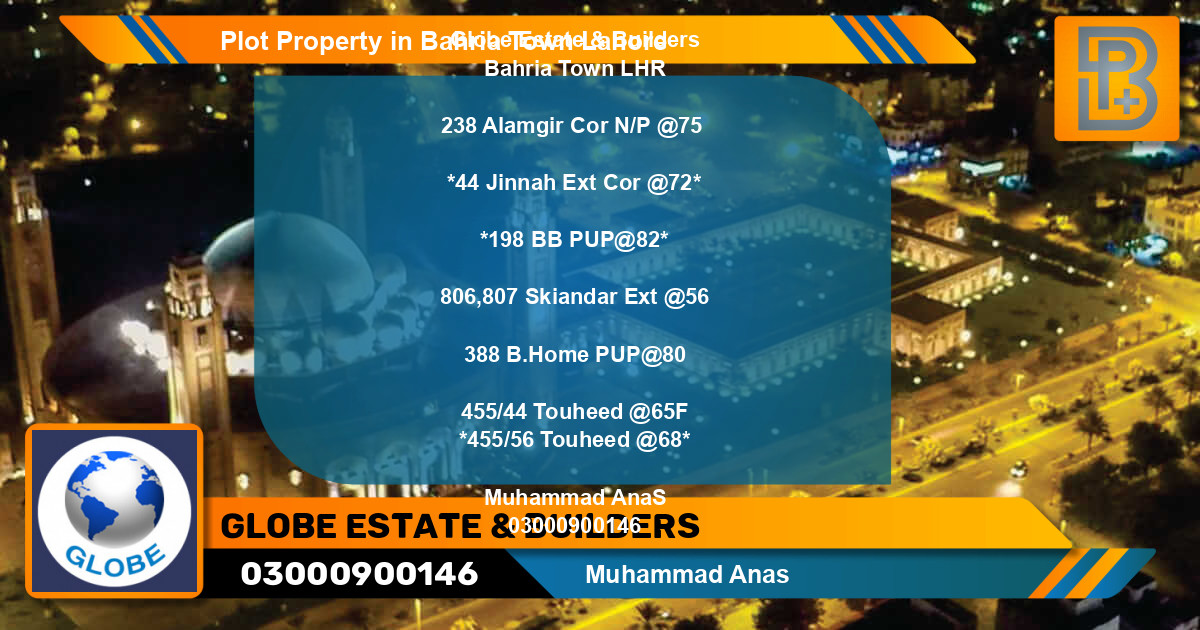 Residential Plot for Sale in Bahria Town, Lahore - (BP-75330)
