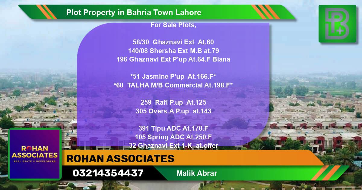 Commercial Plot for Sale in Bahria Town, Lahore - (BP-75343)
