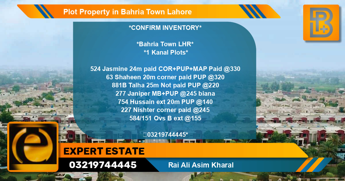 Residential Plot for Sale in Bahria Town, Lahore - (BP-75348)