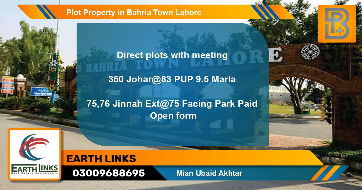 Residential Plot for Sale in Bahria Town, Lahore - (BP-75354)