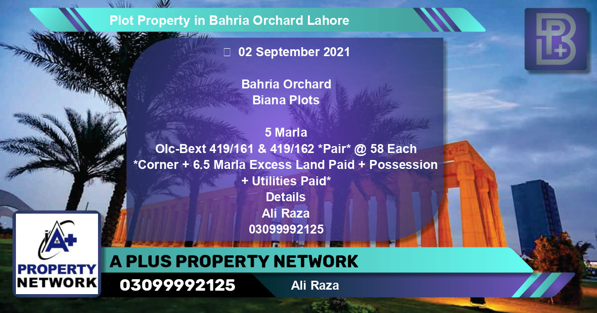 Residential Plot for Sale in Bahria Orchard, Lahore - (BP-75366)
