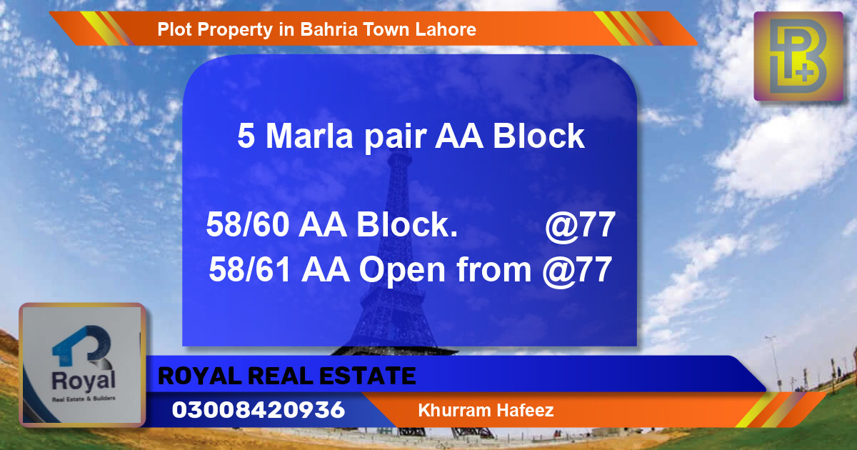 Residential Plot for Sale in Bahria Town, Lahore - (BP-75375)