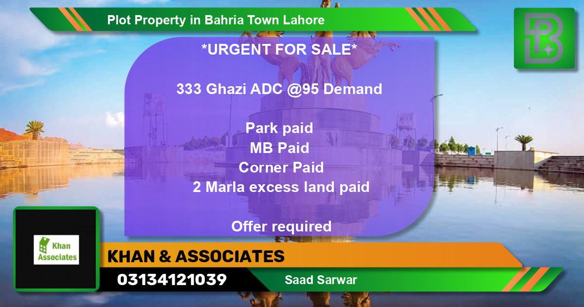 Residential Plot for Sale in Bahria Town, Lahore - (BP-75389)