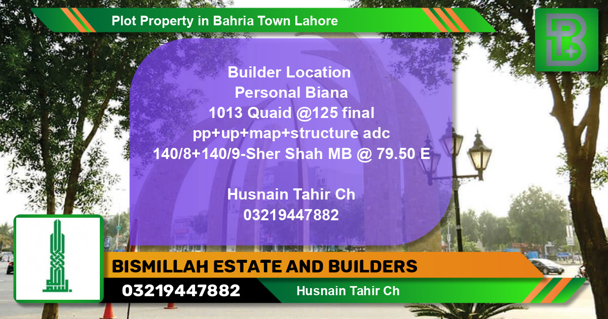 Residential Plot for Sale in Bahria Town, Lahore - (BP-75394)