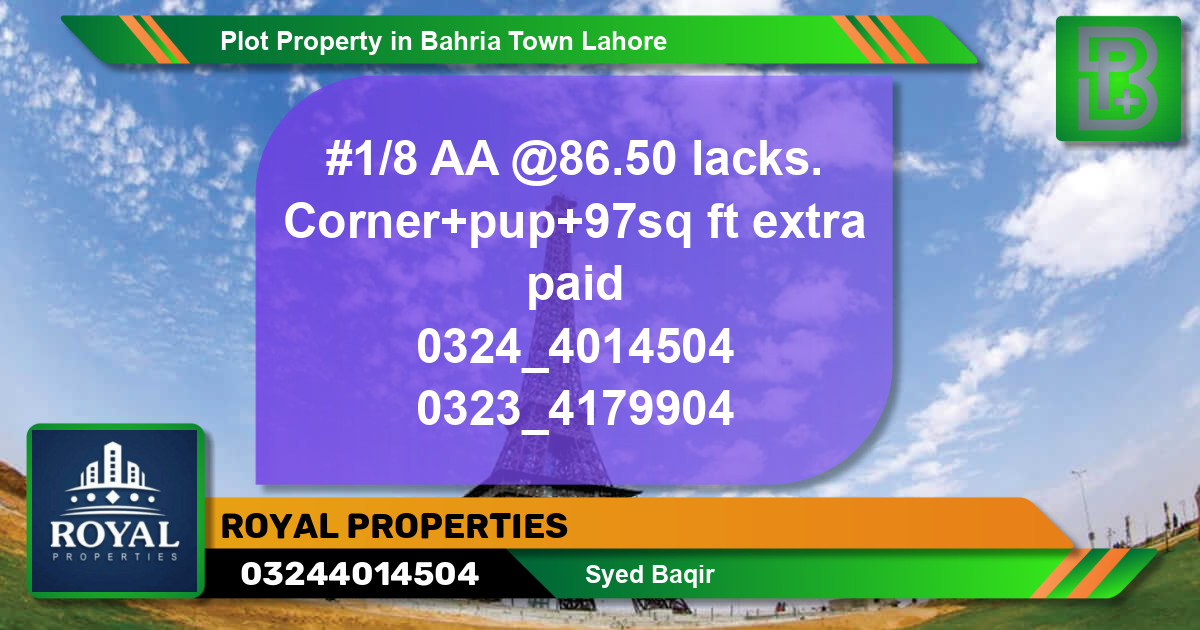 Residential Plot for Sale in Bahria Town, Lahore - (BP-75398)