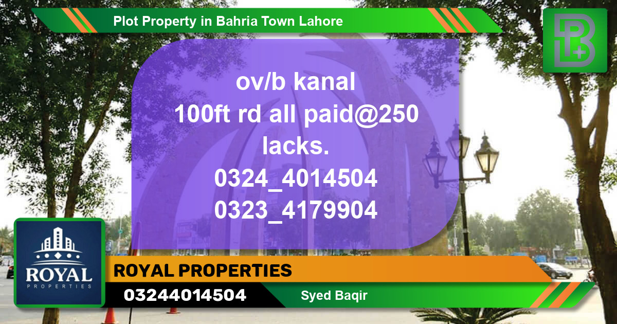 Residential Plot for Sale in Bahria Town, Lahore - (BP-75404)