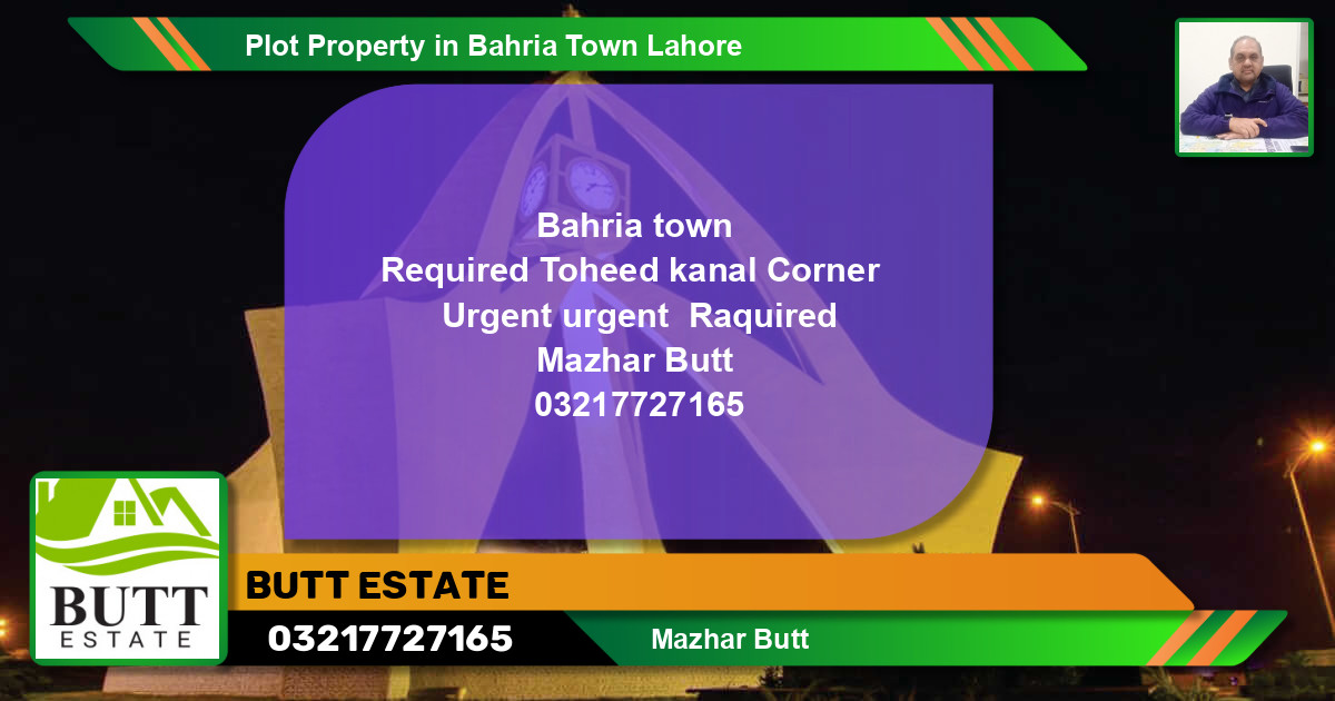 Residential Plot for Sale in Bahria Town, Lahore - (BP-75420)