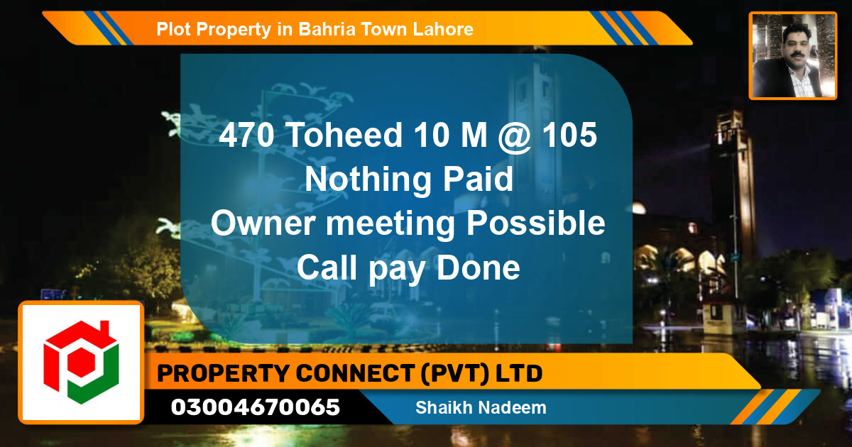 Residential Plot for Sale in Bahria Town, Lahore - (BP-75429)