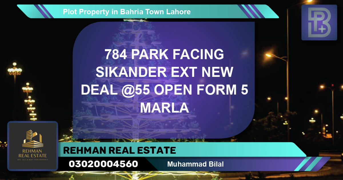 Residential Plot for Sale in Bahria Town, Lahore - (BP-75468)