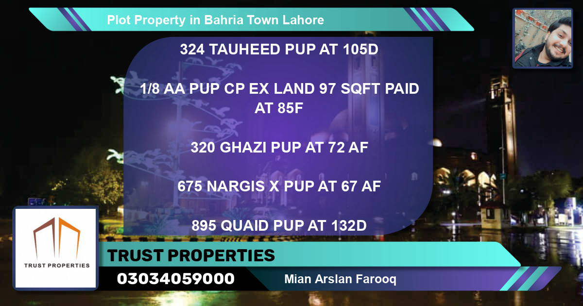Residential Plot for Sale in Bahria Town, Lahore - (BP-75472)