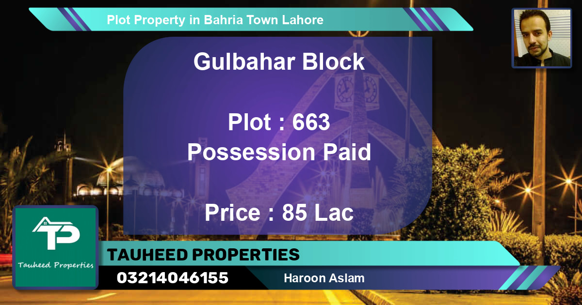 Residential Plot for Sale in Bahria Town, Lahore - (BP-75484)