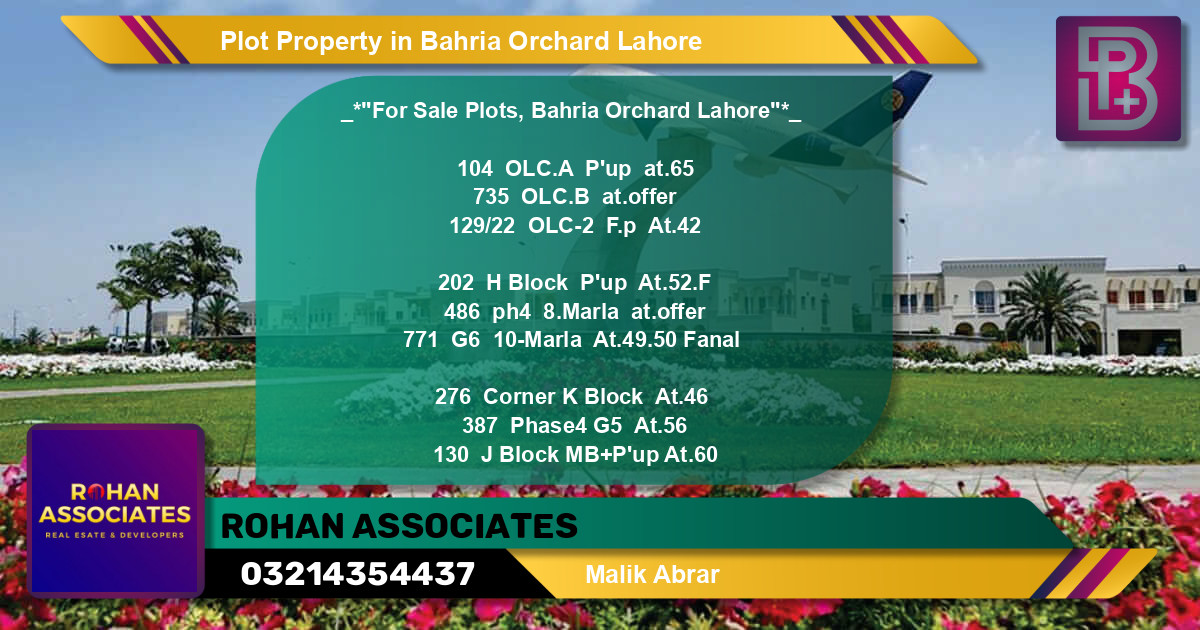 Residential Plot for Sale in Bahria Orchard, Lahore - (BP-75487)