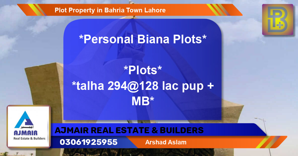 Residential Plot for Sale in Bahria Town, Lahore - (BP-75506)