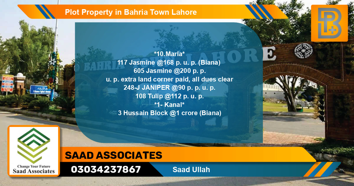Residential Plot for Sale in Bahria Town, Lahore - (BP-75534)