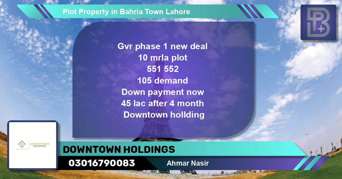 Residential Plot for Sale in Bahria Town, Lahore - (BP-75544)