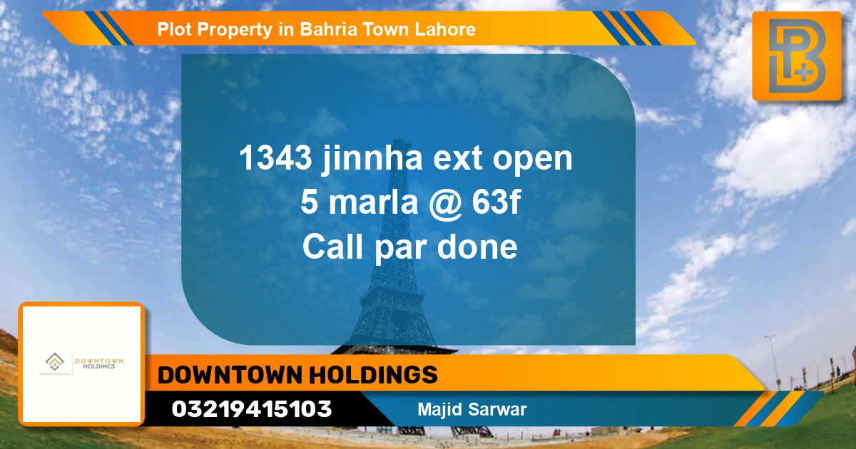 Residential Plot for Sale in Bahria Town, Lahore - (BP-75545)
