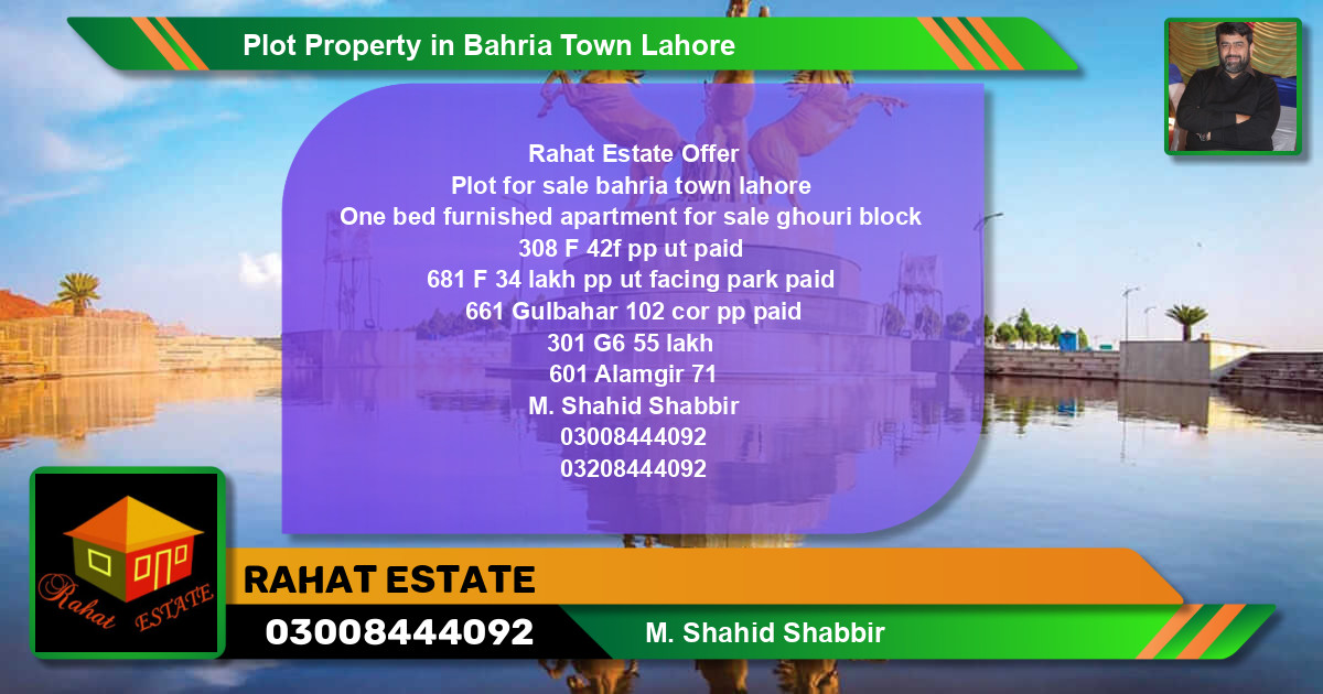 Residential Plot for Sale in Bahria Town, Lahore - (BP-75552)