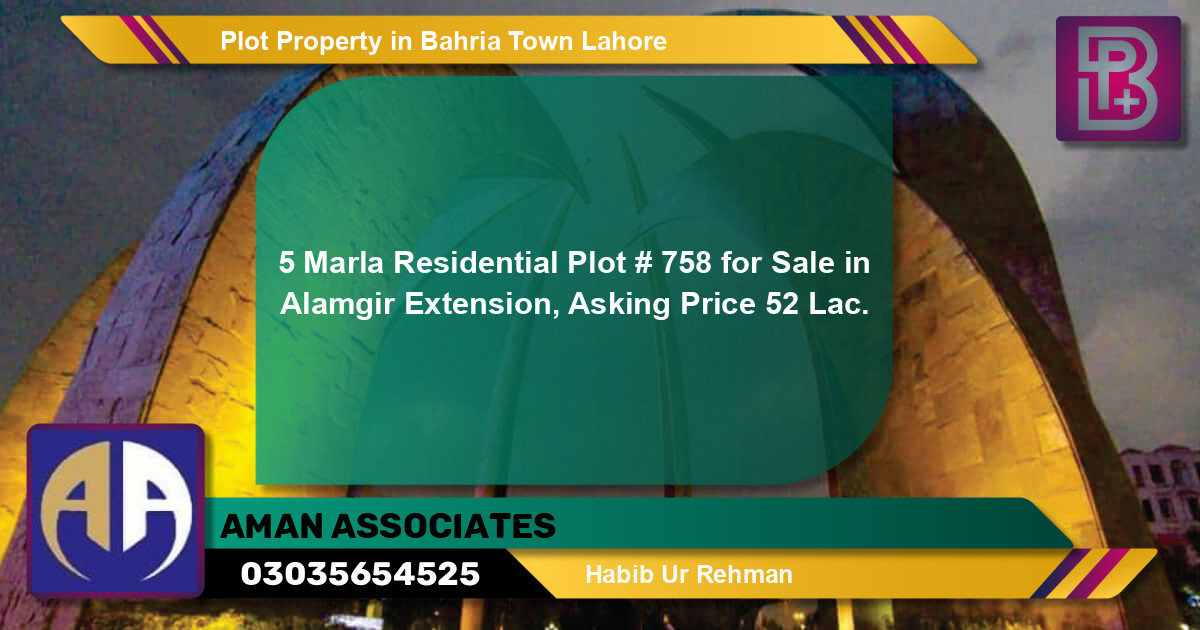 Residential Plot for Sale in Bahria Town, Lahore - (BP-75565)