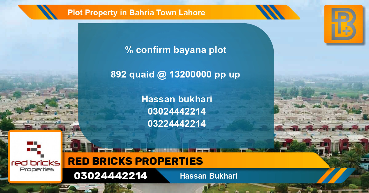 Residential Plot for Sale in Sector E - Quaid Block -  Bahria Town, Lahore - (BP-75572)