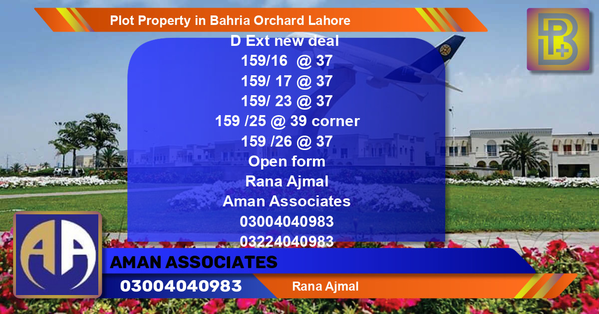 Residential Plot for Sale in Bahria Orchard, Lahore - (BP-75585)