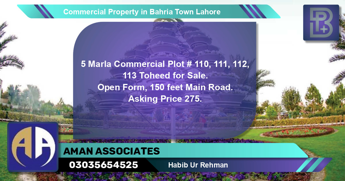 Commercial Property for Sale in Bahria Town, Lahore - (BP-75587)