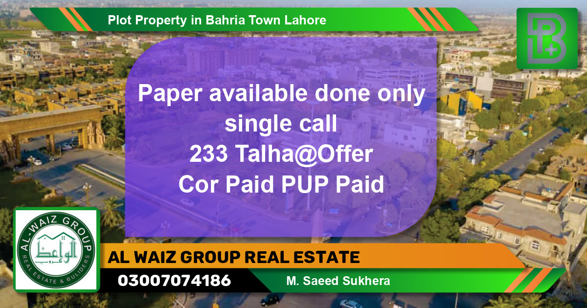 Residential Plot for Sale in Bahria Town, Lahore - (BP-75590)