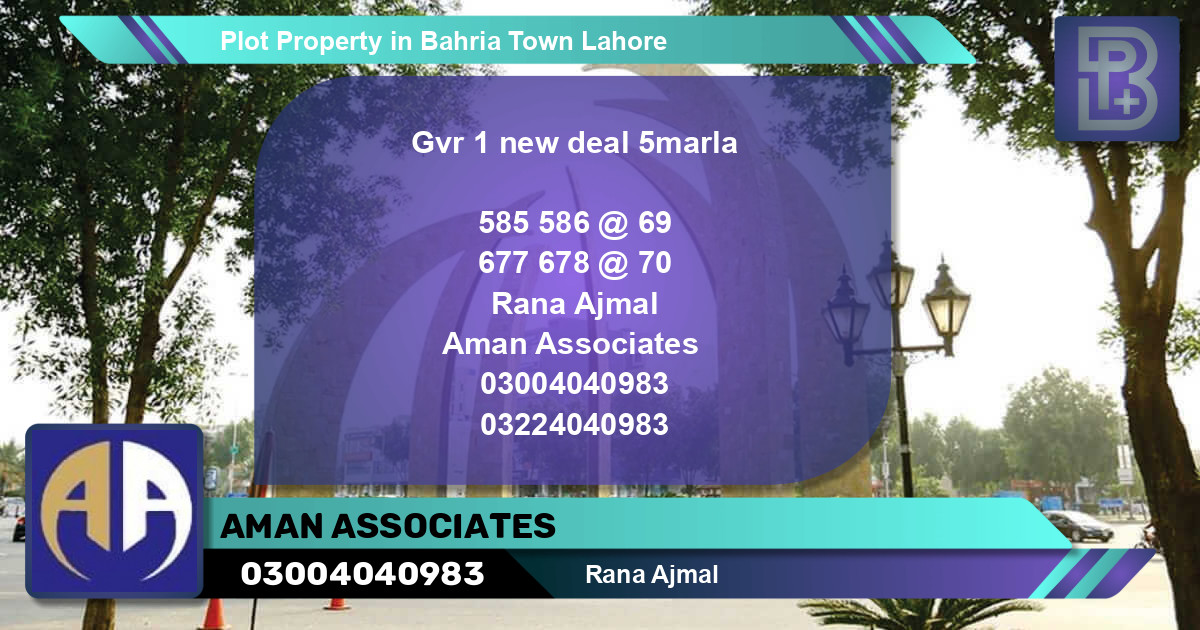 Residential Plot for Sale in Bahria Town, Lahore - (BP-75597)