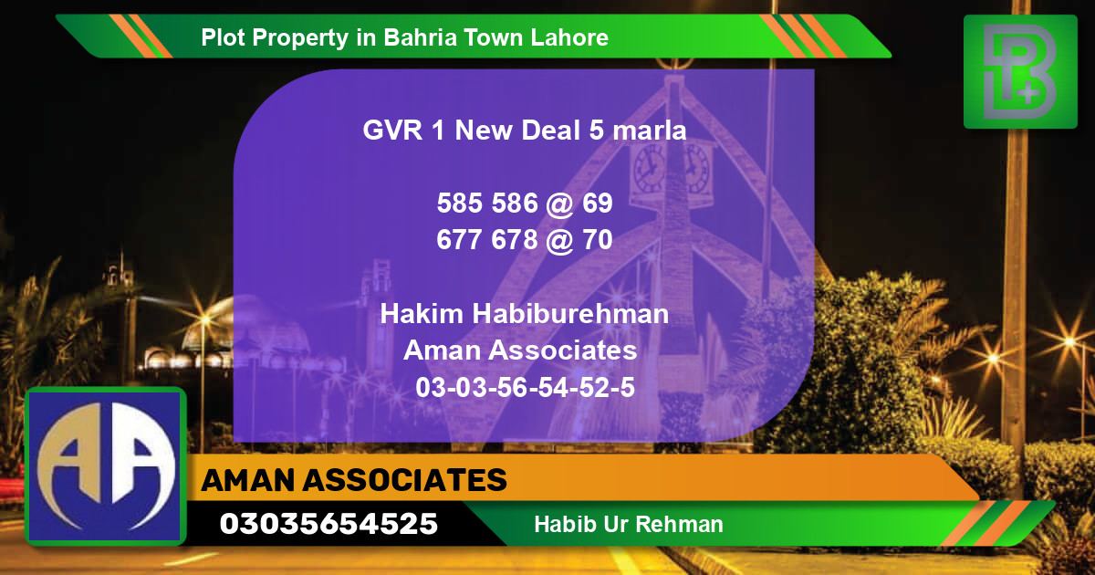 Residential Plot for Sale in Bahria Town, Lahore - (BP-75603)