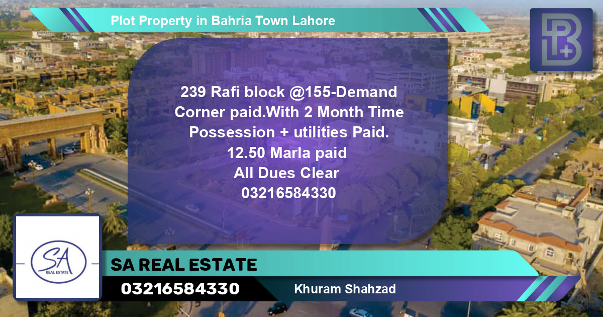 Residential Plot for Sale in Bahria Town, Lahore - (BP-75609)