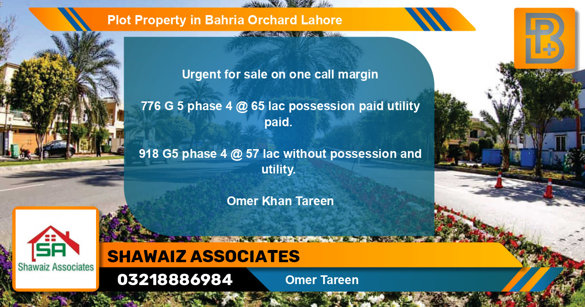 Residential Plot for Sale in Bahria Orchard, Lahore - (BP-75624)