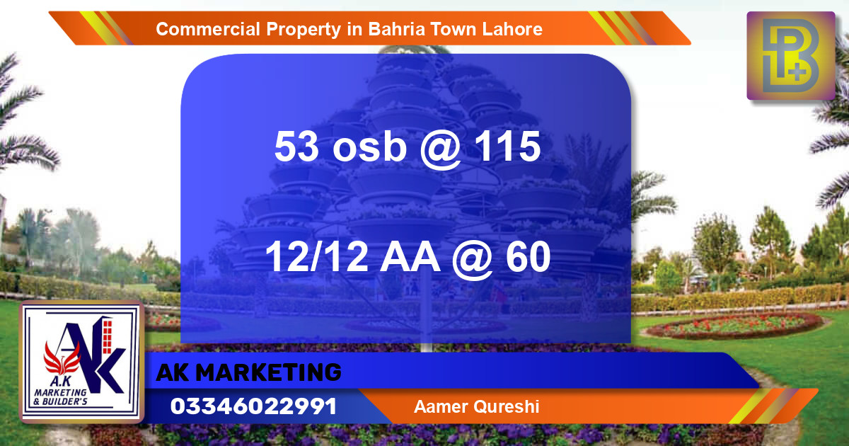 Commercial Property for Sale in Bahria Town, Lahore - (BP-75643)