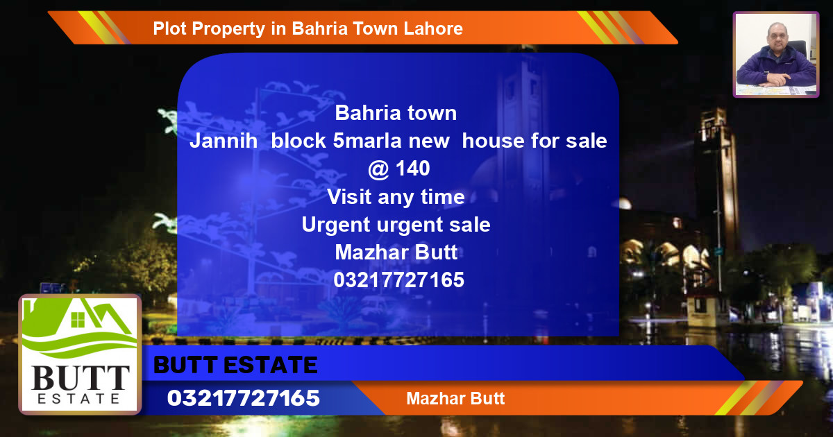 Residential Plot for Sale in Bahria Town, Lahore - (BP-75651)