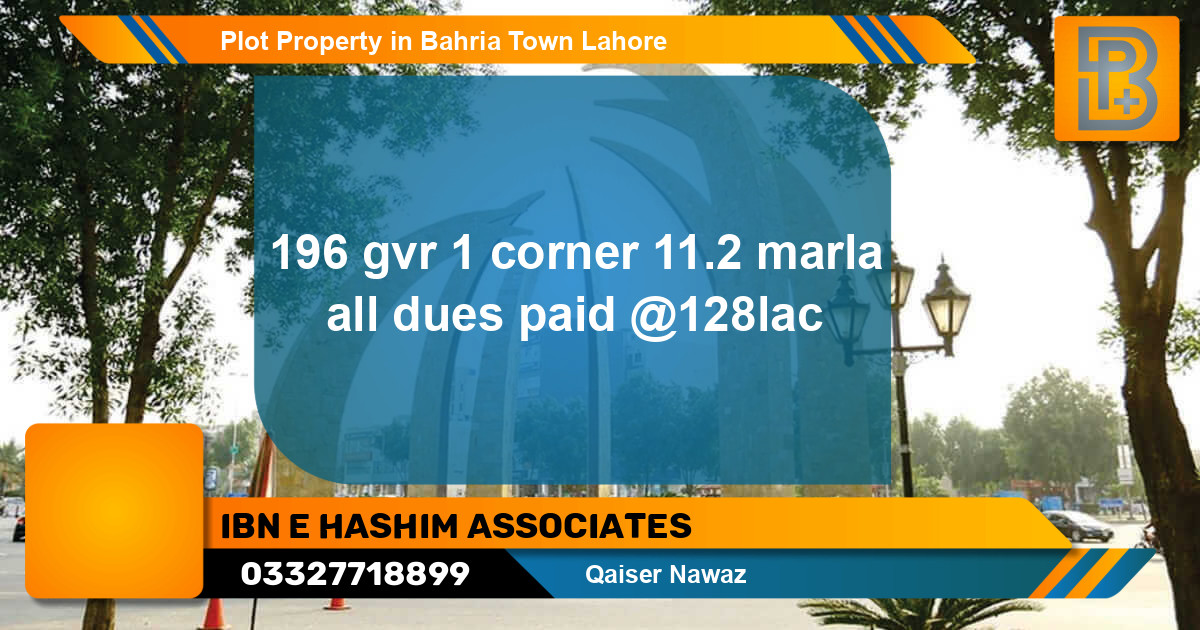 Residential Plot for Sale in Bahria Town, Lahore - (BP-75660)