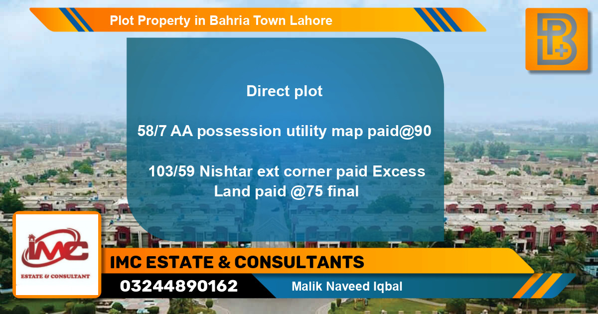 Residential Plot for Sale in Bahria Town, Lahore - (BP-75683)
