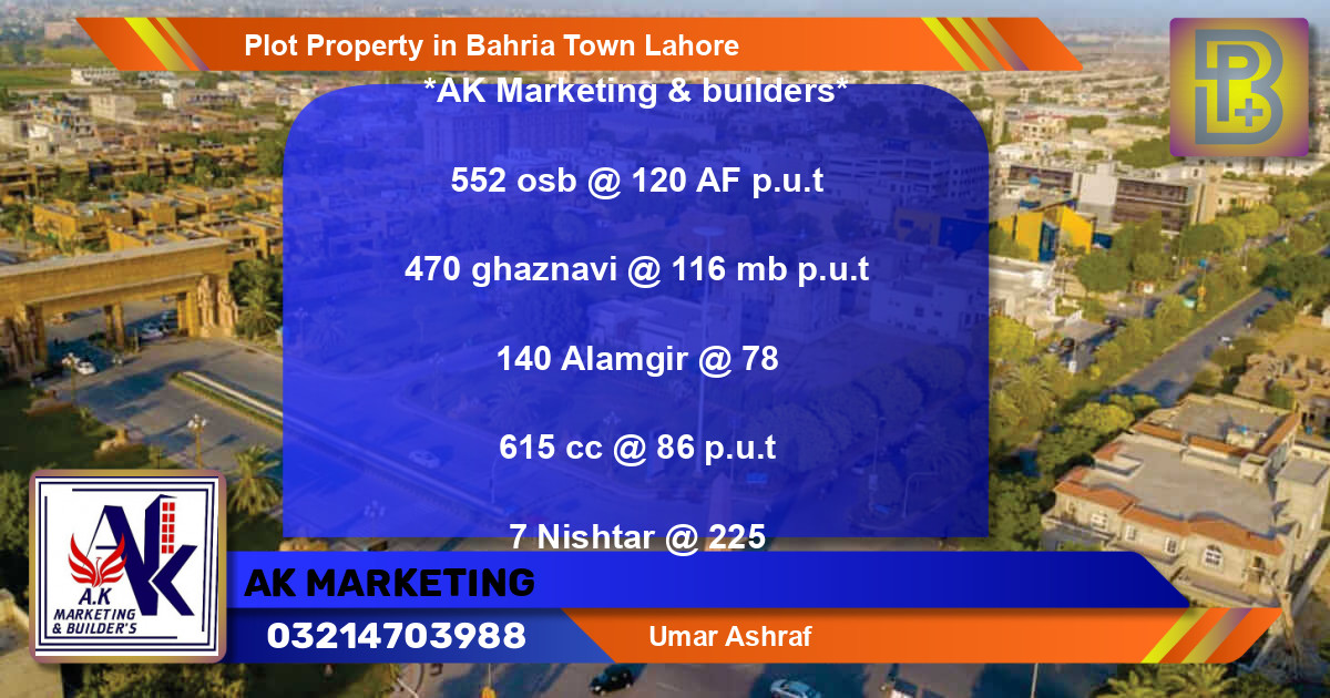 Residential Plot for Sale in Bahria Town, Lahore - (BP-75691)