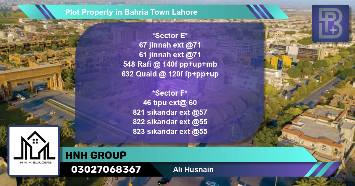 Residential Plot for Sale in Bahria Town, Lahore - (BP-75695)