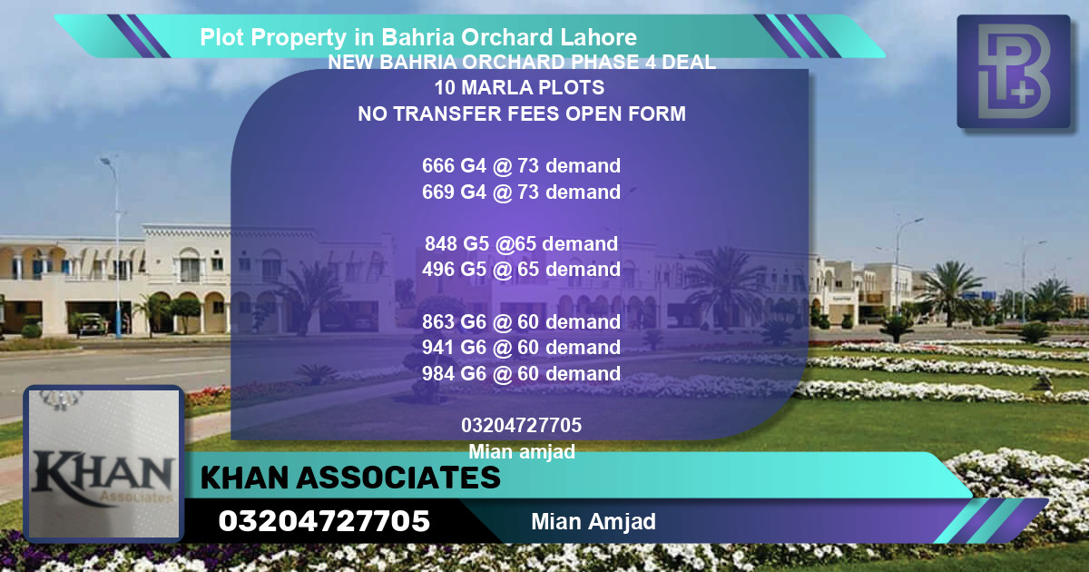 Residential Plot for Sale in Bahria Orchard, Lahore - (BP-75708)