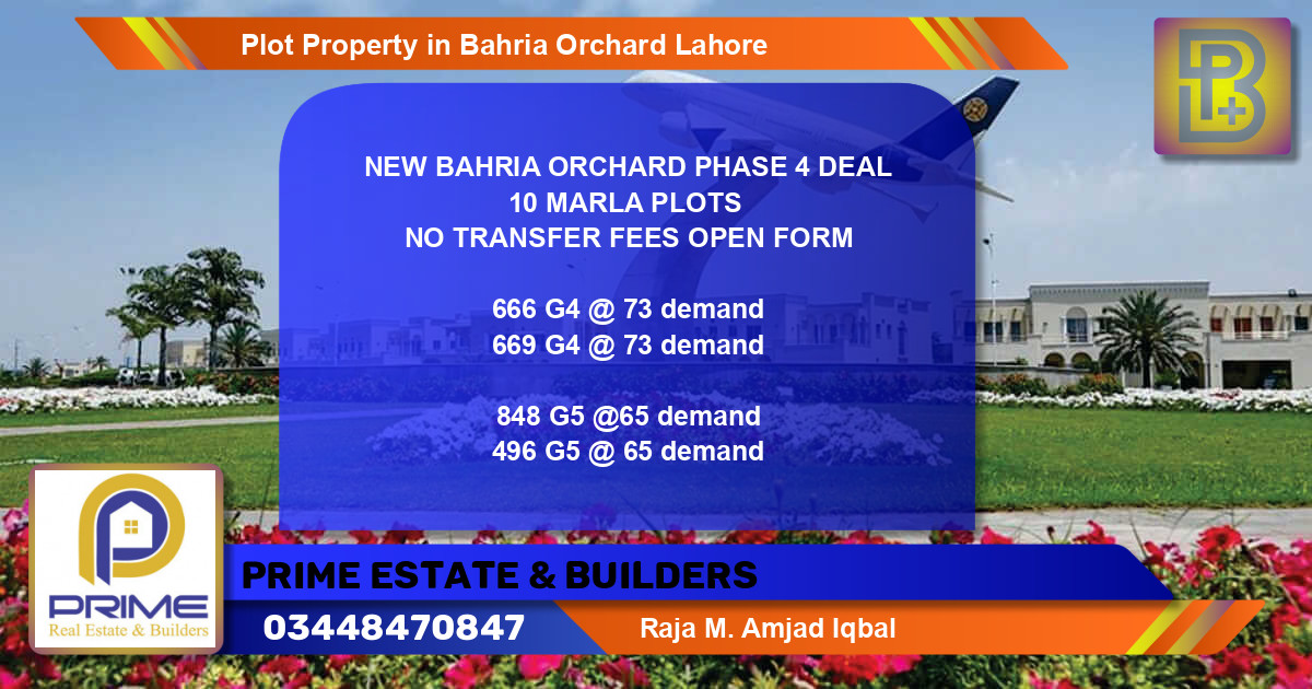 Residential Plot for Sale in Bahria Orchard, Lahore - (BP-75720)