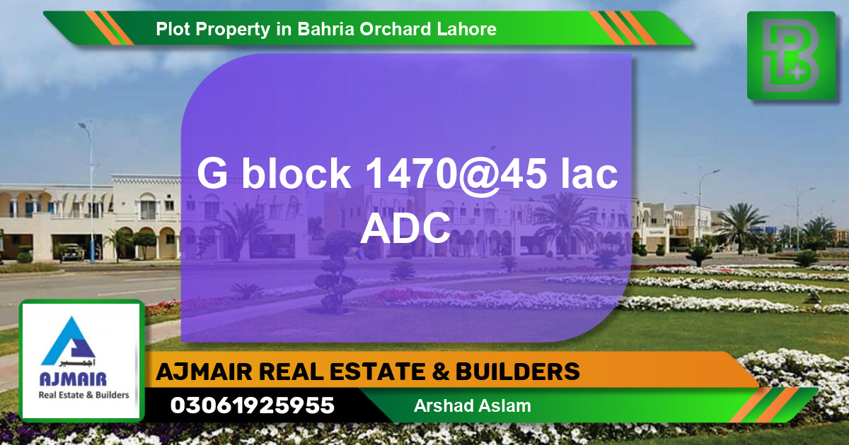 Residential Plot for Sale in Bahria Orchard, Lahore - (BP-75774)
