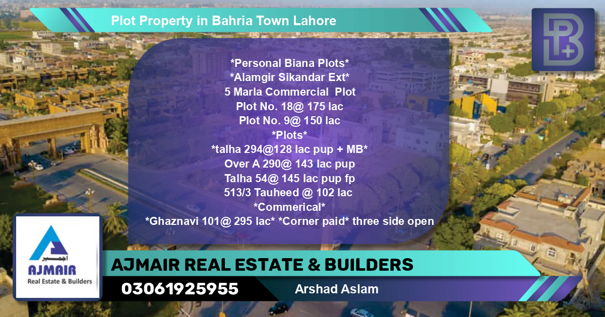 Commercial Plot for Sale in Bahria Town, Lahore - (BP-75780)