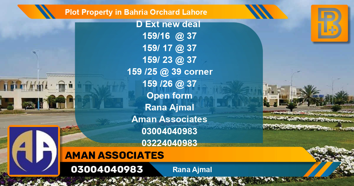 Residential Plot for Sale in Bahria Orchard, Lahore - (BP-75799)
