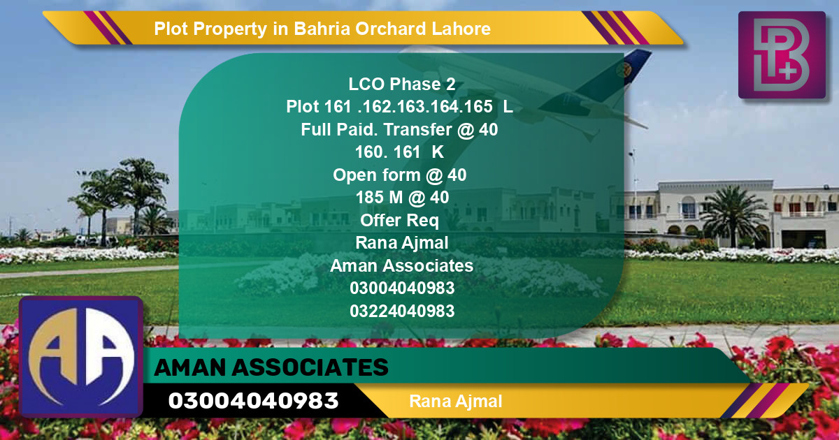 Residential Plot for Sale in Bahria Orchard, Lahore - (BP-75800)