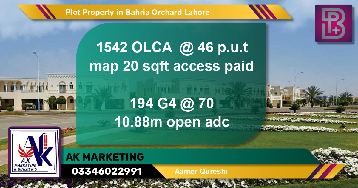 Residential Plot for Sale in Bahria Orchard, Lahore - (BP-75801)
