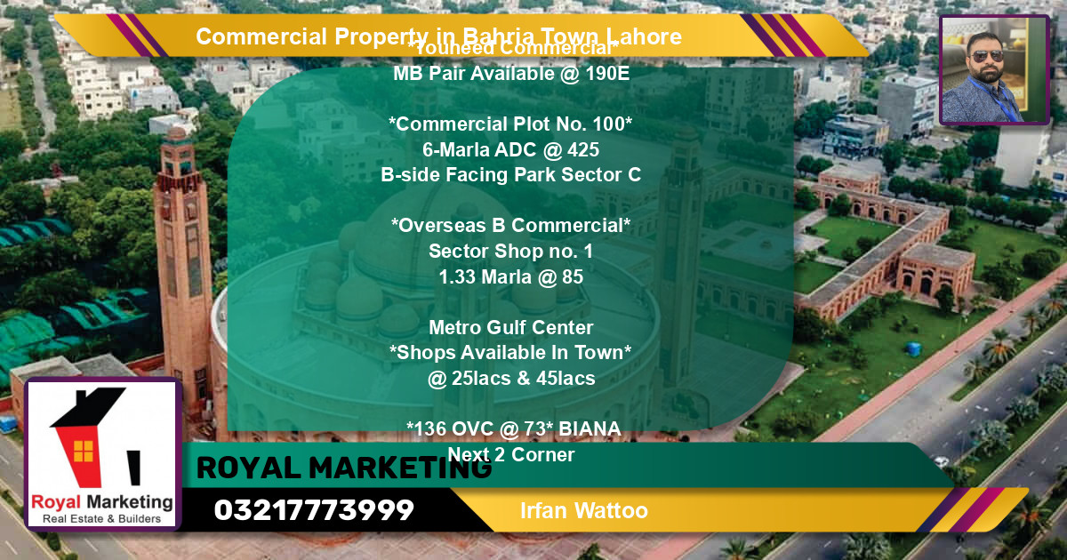 Commercial Property for Sale in Bahria Town, Lahore - (BP-75809)