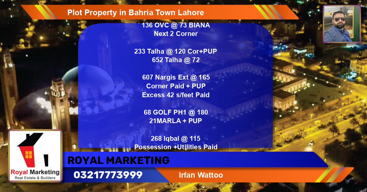 Residential Plot for Sale in Bahria Town, Lahore - (BP-75811)
