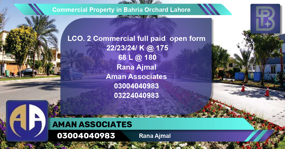 Commercial Property for Sale in Bahria Orchard, Lahore - (BP-75813)